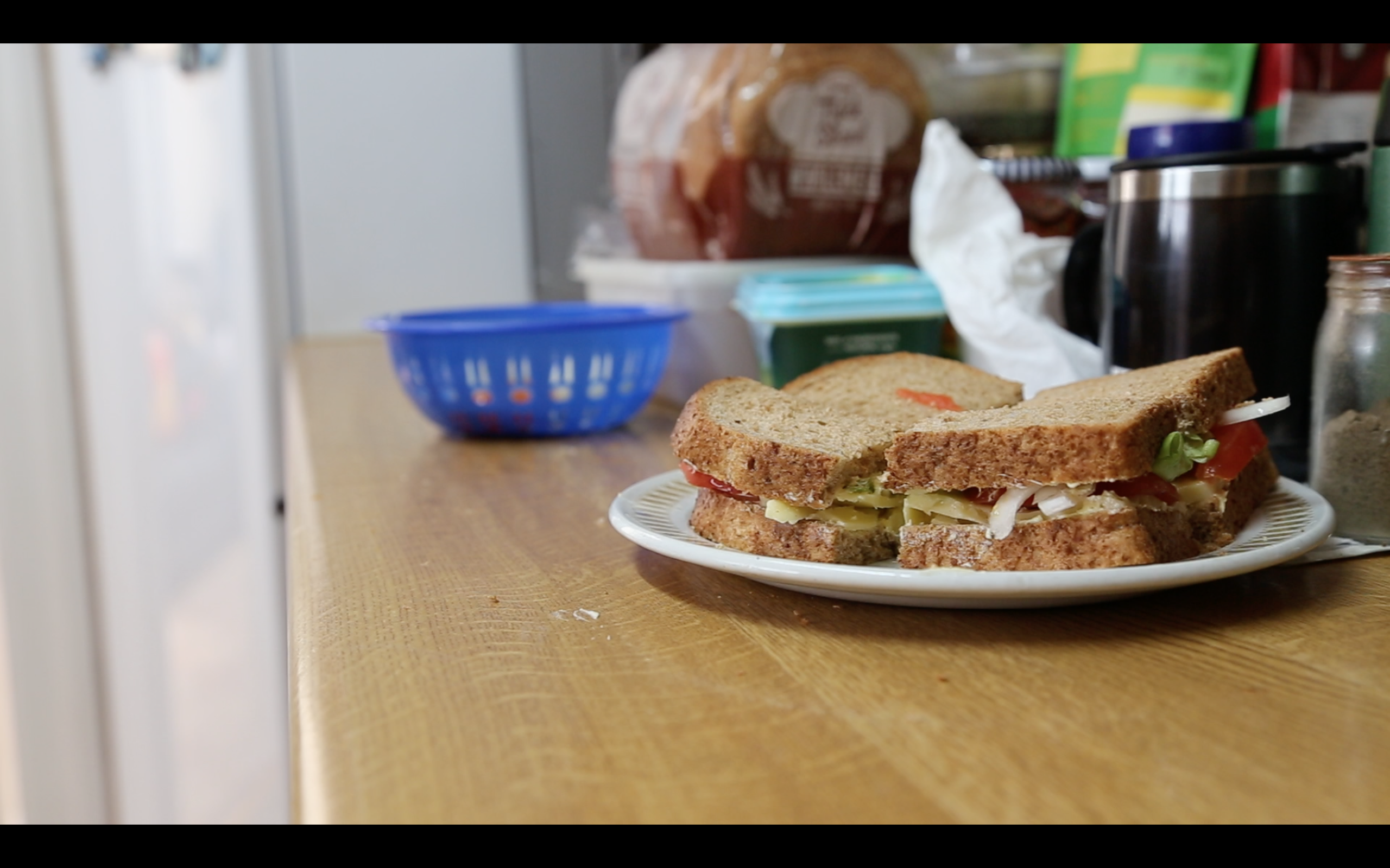 sandwich on a kitchen worktop